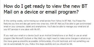 Setting up new BT Mail