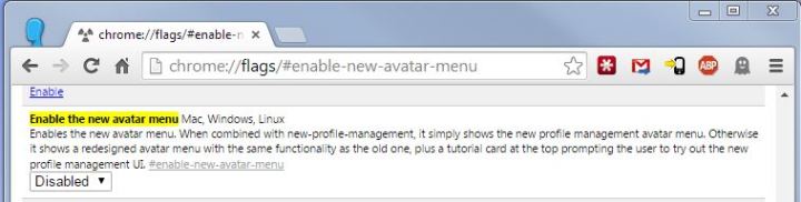 Disable new avatar menu