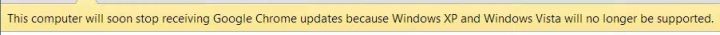 Chrome support ending on Vista